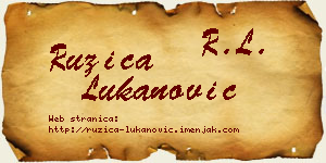 Ružica Lukanović vizit kartica